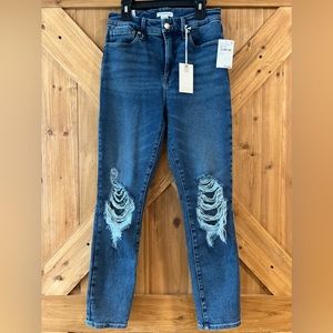 Good American “Good Waist Crop” Distressed Jeans size 2/26